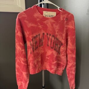 Women's Pink Tie-Dye New York Sweatshirt